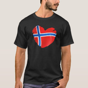 Norwegische Flagge in Form von Herz-Norwegern Norw T-Shirt
