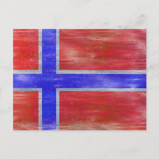 Norwegische Flagge in Not Postkarte (Vorderseite)