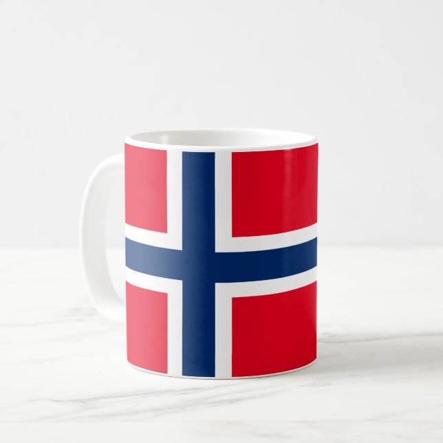 Norwegische Flagge Kaffeetasse (Vorderseite Links)