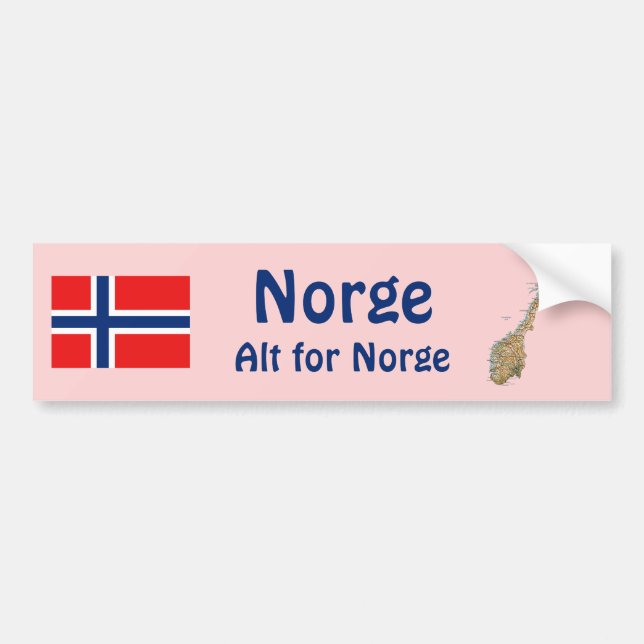 Norwegische Flagge + Karte Autoaufkleber (Vorne)