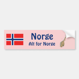 Norwegische Flagge + Kartennummer Autoaufkleber