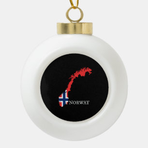 Norwegische Flagge Keramik Kugel-Ornament