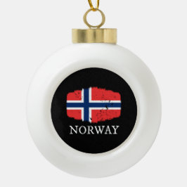 Norwegische Flagge Keramik Kugel-Ornament