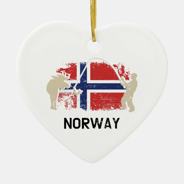 Norwegische Flagge Keramik Ornament (Vorne)
