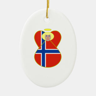 Norwegische Flagge Keramikornament