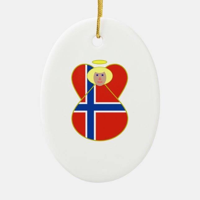 Norwegische Flagge Keramikornament (Vorne)
