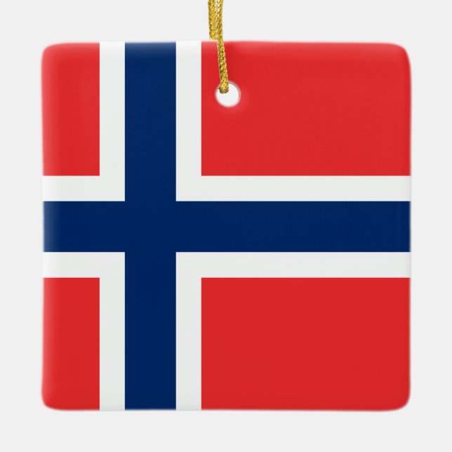 Norwegische Flagge Keramikornament (Vorderseite)