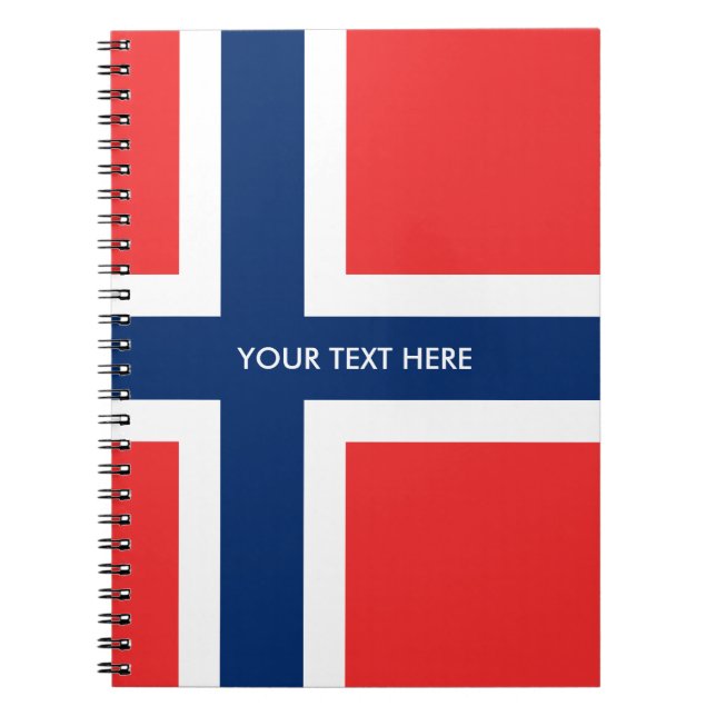 Norwegische Flagge kundenspezifischen gewundenen Notizblock (Vorderseite)