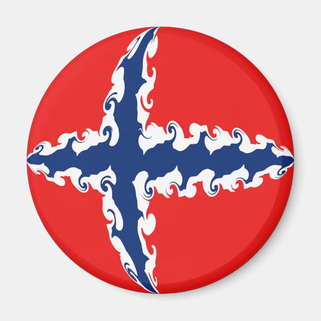 Norwegische Flagge Magnet (Vorne)