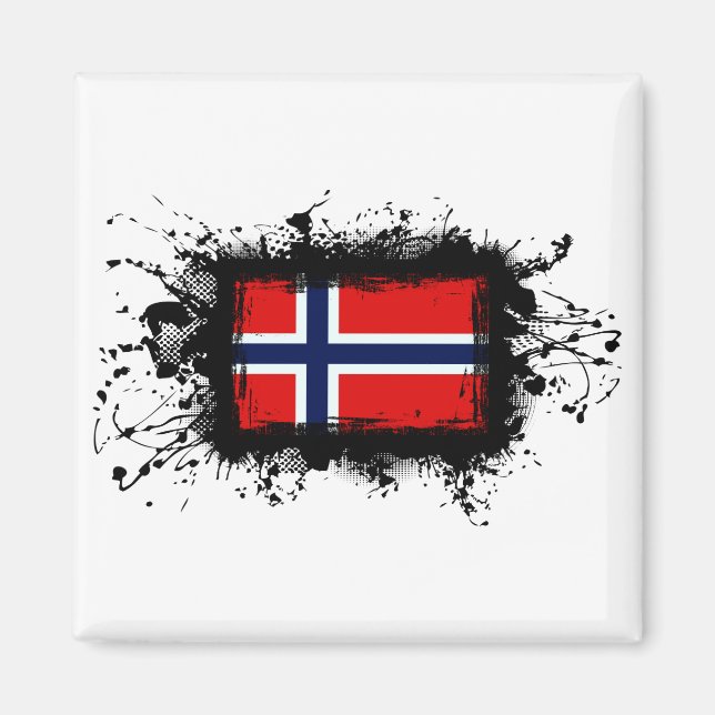 Norwegische Flagge Magnet (Vorne)