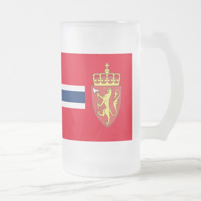 Norwegische Flagge Mattglas Bierglas (Rechts)