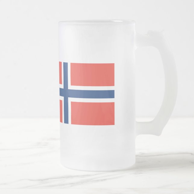 Norwegische Flagge Mattglas Bierglas (Rechts)