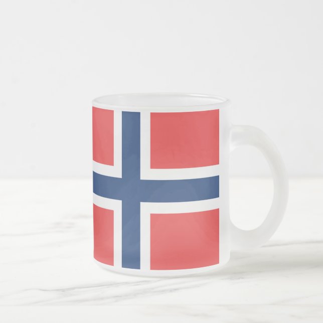 Norwegische Flagge Mattglastasse (Rechts)