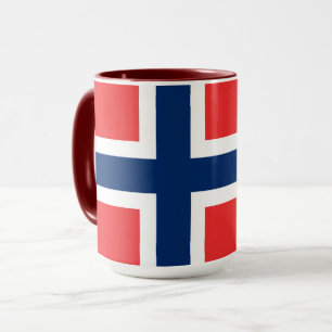 Norwegische Flagge mit Wappen Tasse