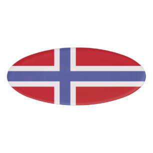 Norwegische Flagge Namenschild