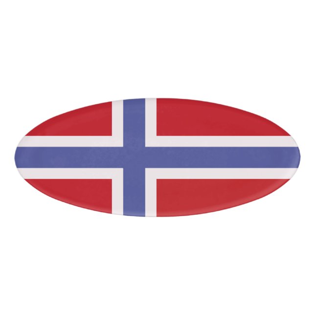 Norwegische Flagge Namenschild (Vorderseite)