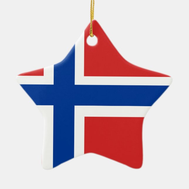 Norwegische Flagge (Norske flagg) Keramikornament (Vorne)