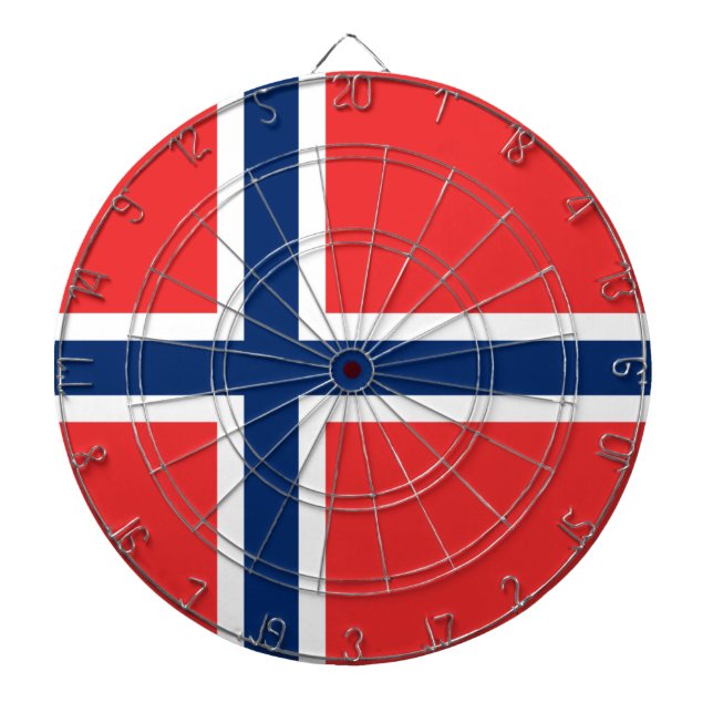Norwegische Flagge (Norwegen) Dartscheibe (vorne)