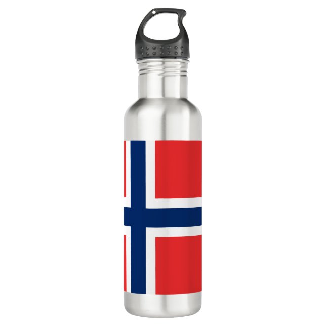 Norwegische Flagge (Norwegen) Edelstahlflasche (Vorderseite)