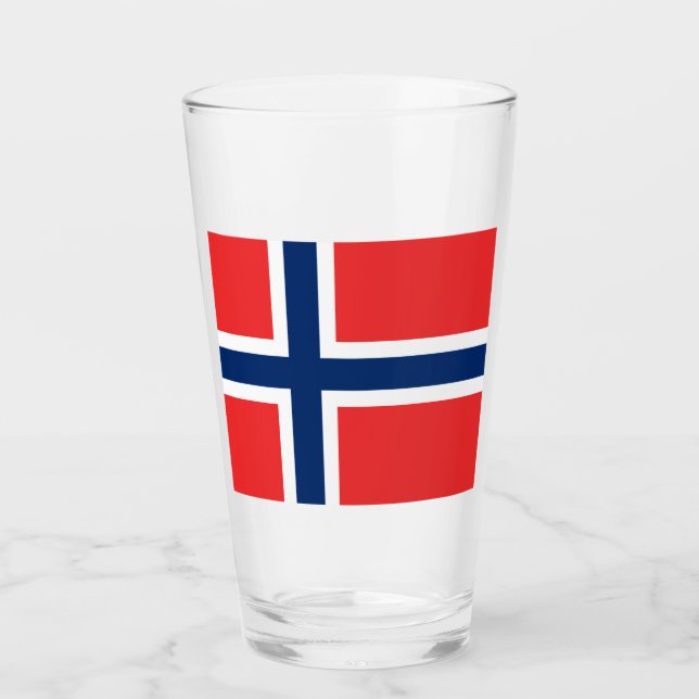 Norwegische Flagge (Norwegen) Glas (Vorderseite)