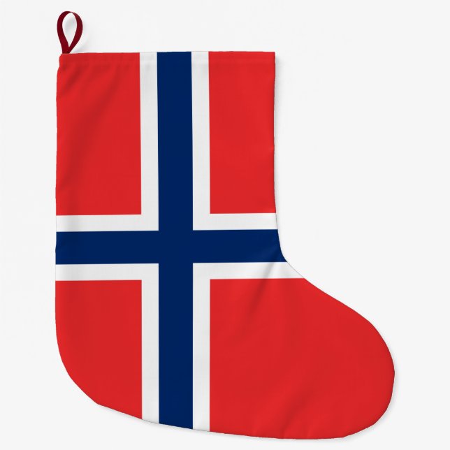 Norwegische Flagge (Norwegen) Großer Weihnachtsstrumpf (Vorderseite)