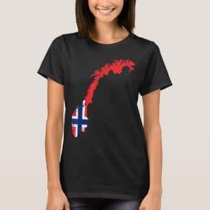 Norwegische Flagge (Norwegen) Kontur Norwegen T-Shirt