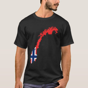 Norwegische Flagge (Norwegen) Kontur Norwegen T-Shirt