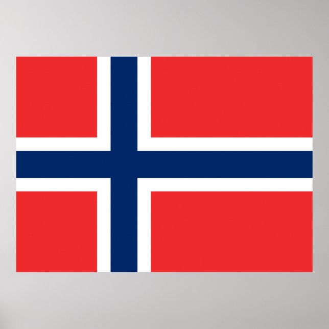 Norwegische Flagge (Norwegen) Poster (Vorne)