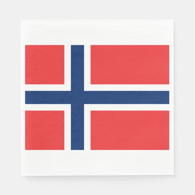 Norwegische Flagge (Norwegen) Serviette (Vorderseite)