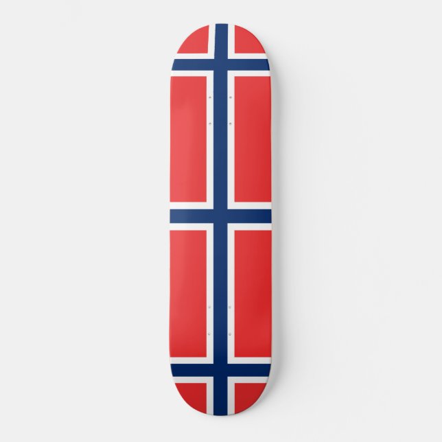 Norwegische Flagge (Norwegen) Skateboard (Vorderseite)