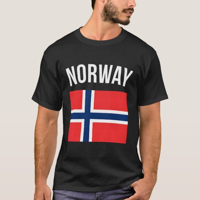 Norwegische Flagge Norwegen T-Shirt (Vorderseite)