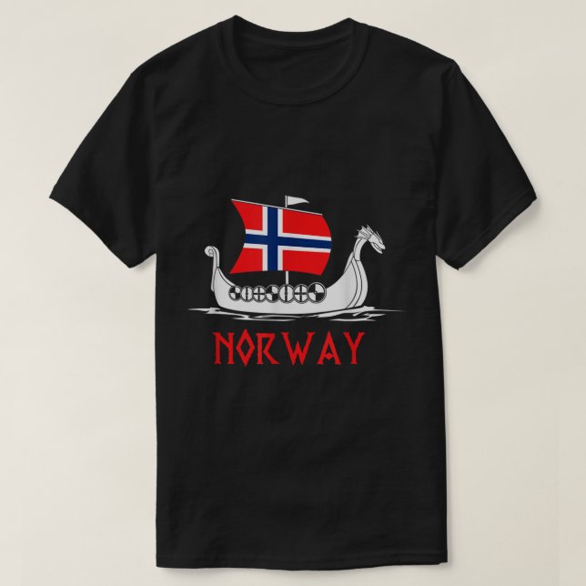 Norwegische Flagge Norwegen Wikinger Norwegen T-Shirt (Design vorne)