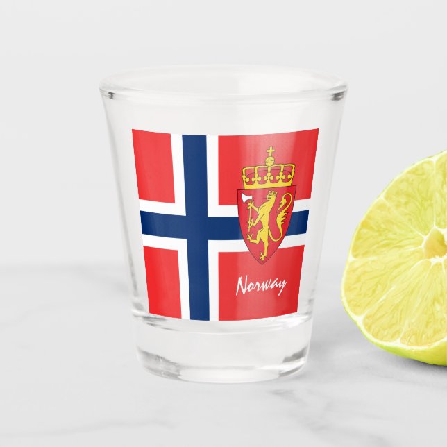 Norwegische Flagge / Norwegischer Landpatriot /spo Schnapsglas (Vorderseite)