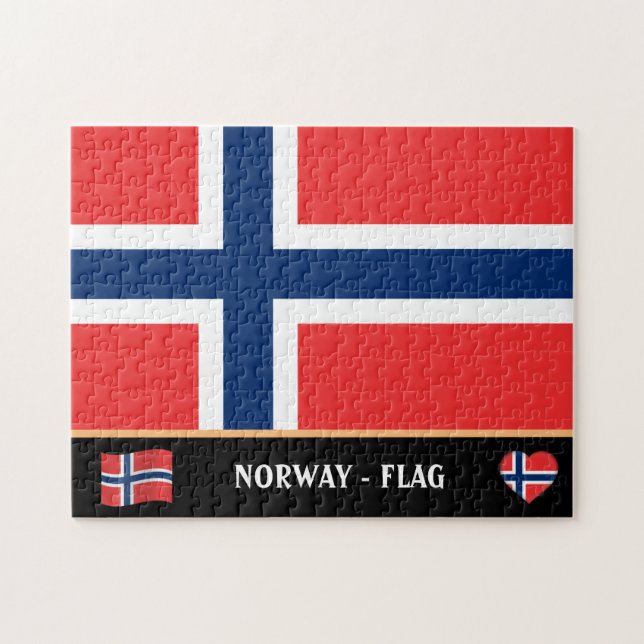Norwegische Flagge / norwegisches Land / Norwegen Puzzle (Horizontal)