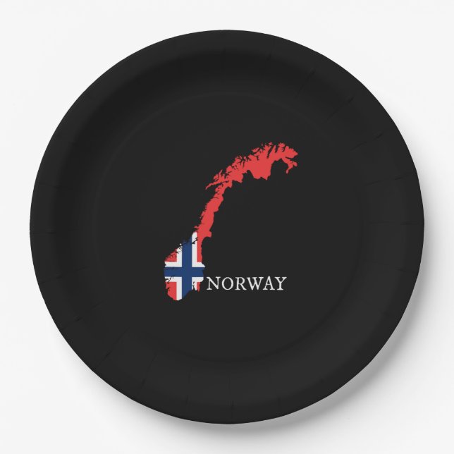 Norwegische Flagge Pappteller (Vorderseite)