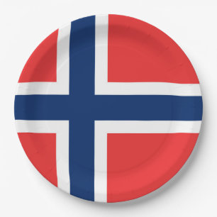 Norwegische Flagge Pappteller