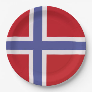 Norwegische Flagge Pappteller