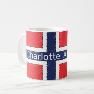 Norwegische Flagge Personalisiert Kaffeetasse