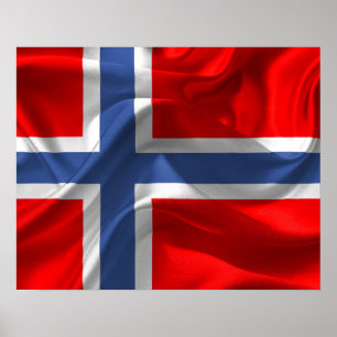 Norwegische Flagge Poster