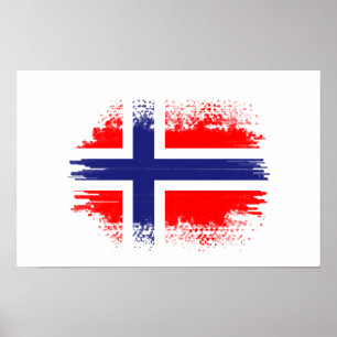 Norwegische Flagge Poster