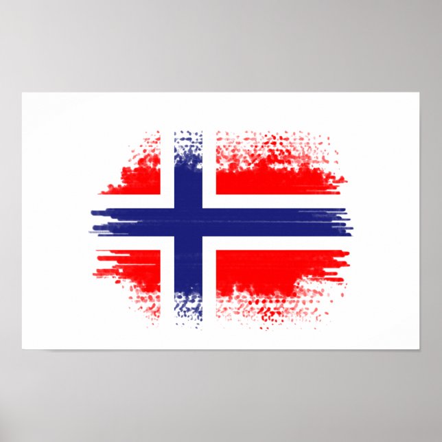 Norwegische Flagge Poster (Vorne)