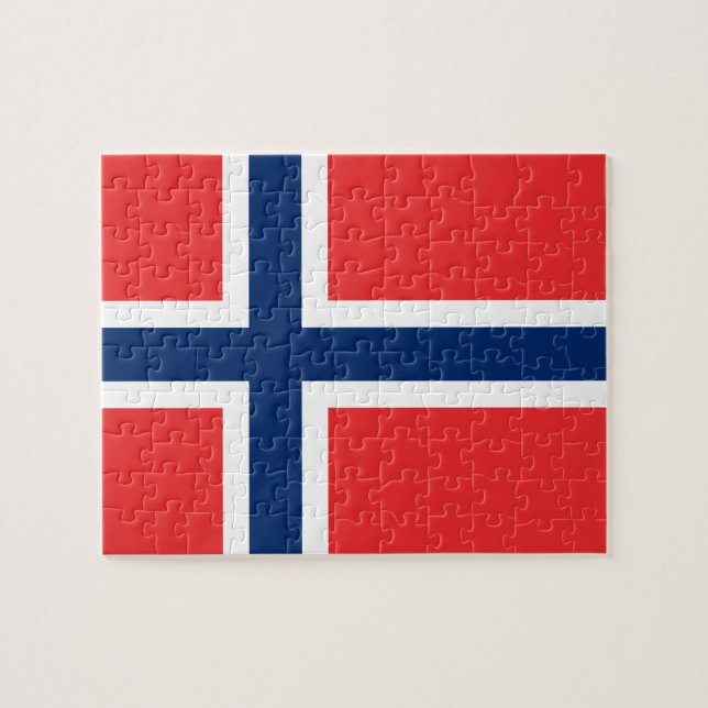 Norwegische Flagge Puzzle (Horizontal)