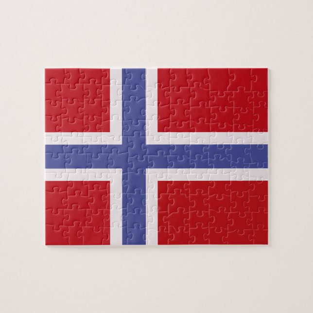 Norwegische Flagge Puzzle (Horizontal)