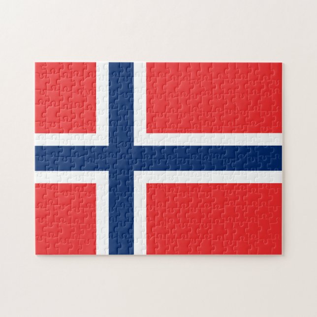 Norwegische Flagge Puzzle (Horizontal)