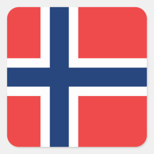 Norwegische Flagge Quadratischer Aufkleber