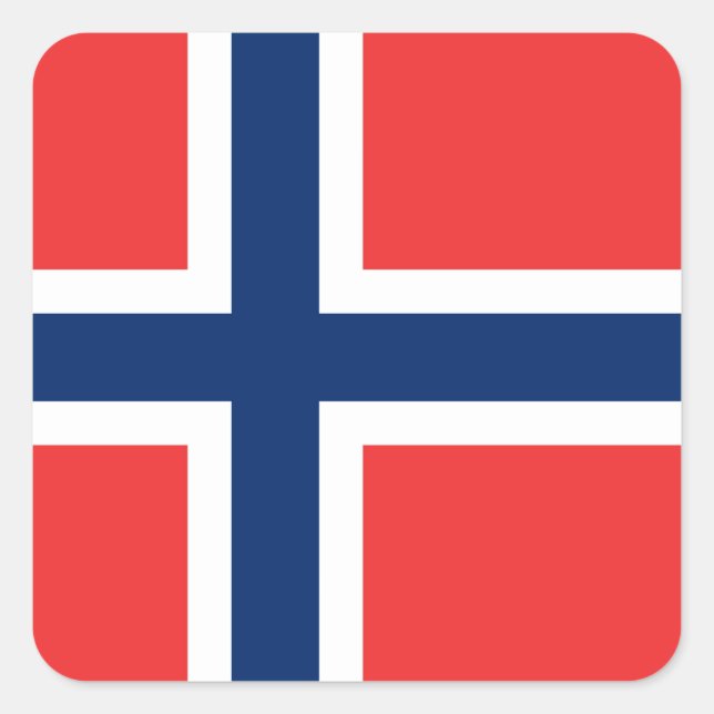 Norwegische Flagge Quadratischer Aufkleber (Vorderseite)