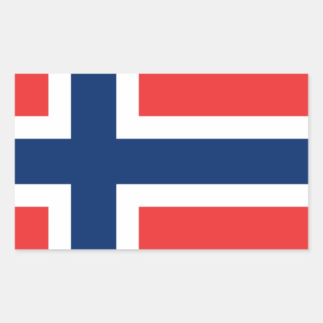 Norwegische Flagge Rechteckiger Aufkleber (Vorderseite)
