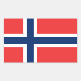 Norwegische Flagge Rechteckiger Aufkleber