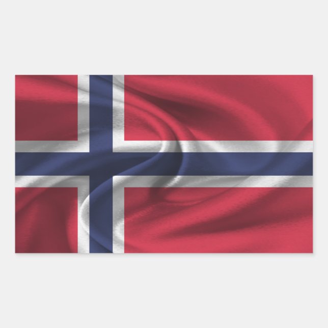 Norwegische Flagge Rechteckiger Aufkleber (Vorderseite)