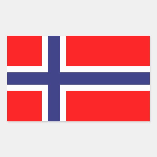 Norwegische Flagge Rechteckiger Aufkleber (Vorderseite)